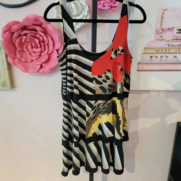 Eva Varro Tiered Animal Print Dress/Tunic - Picture 1 of 3